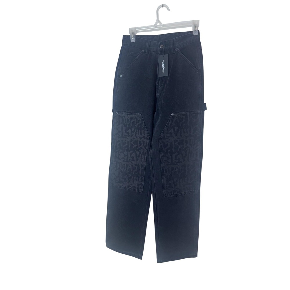Wasted Paris Jeans Womens Faded Black‎ Hammer Double Knee Relaxed Workwear 26